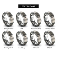 font options for inside engraving on silver first aid cross rings