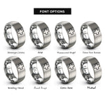 font options for inside engraving on silver first aid cross rings