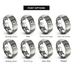 font options for inside engraving on silver first aid rings