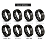 font options for inside engraving on black first dance dip rings
