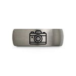 personalized presents for him – grey tungsten film camera wedding band