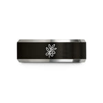 unique anniversary presents him – black & silver tungsten olive branch wedding band