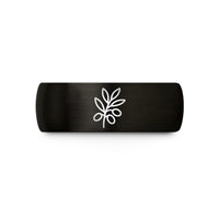 personalized rings for him – black tungsten olive branch wedding band