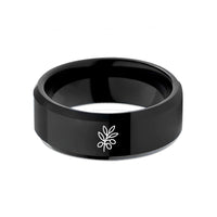 personalized rings for him – black tungsten olive branch wedding band