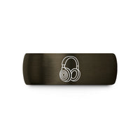 tungsten rings for men – gunmetal & black tungsten open back headphones wedding band