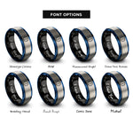 font options for inside engraving on black & blue & grey first quarter rings