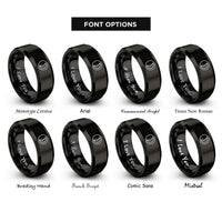 font options for inside engraving on black first quarter rings
