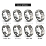 font options for inside engraving on grey first quarter rings