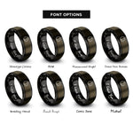 font options for inside engraving on gunmetal & black first quarter rings