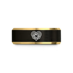 unique anniversary band ideas – black & gold tungsten eternity knot wedding band