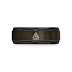 tungsten ring for couples – gunmetal & black tungsten a frame cabin wedding band