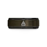 tungsten ring for couples – gunmetal & black tungsten a frame cabin wedding band