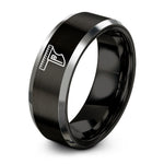 unique wedding anniversary presents – black & gray tungsten combination square ring