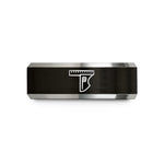 anniversary present ideas couples – black & gray tungsten combination square wedding band