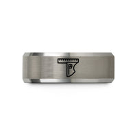 unique wedding anniversary presents – black & grey tungsten combination square wedding band