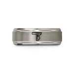 personalized anniversary presents couples – gray tungsten combination square wedding band