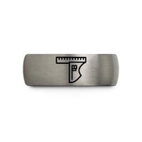 personalized anniversary presents couples – gunmetal & grey tungsten combination square wedding band