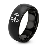 First Wedding Gift Anniversaries for Couples – black tungsten wind direction arrow ring