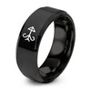 Wind Direction Arrow – Tungsten Wedding Band, 8 mm, Black Comfort-Fit Unisex