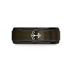 present ideas for couples – gunmetal & black tungsten wind direction arrow wedding band