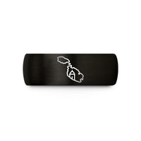 engraved rings for him – black & gold tungsten malta wedding band