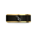 wedding bands for women – black & gold tungsten malta wedding band