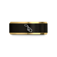 wedding bands for women – black & gold tungsten malta wedding band