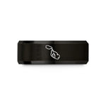 anniversary bands for couples – black & rose gold tungsten malta wedding band