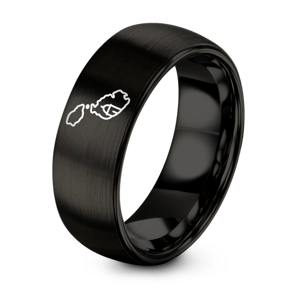 Malta – Tungsten Wedding Band, 8 mm, Black Comfort-Fit Unisex