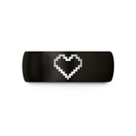 unique presents for him – black tungsten pixel heart wedding band