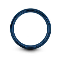 unique anniversary present ideas – launch vehicle engraving on black & blue tungsten wedding band