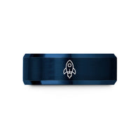 best presents for couples – black & blue tungsten launch vehicle wedding band