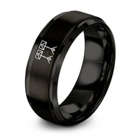 black tungsten music stands ring