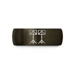 engraved rings for her – gunmetal & black tungsten music stands wedding band