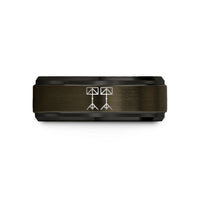 engraved rings for her – gunmetal & black tungsten music stands wedding band