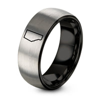 First Wedding Gift Anniversary – black & gray tungsten alberta ring