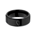 romantic anniversary present ideas – black tungsten alberta wedding band