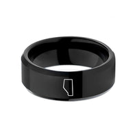 romantic anniversary present ideas – black tungsten alberta wedding band