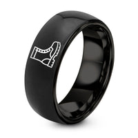 First Wedding Gift Anniversary – black tungsten combat boots ring