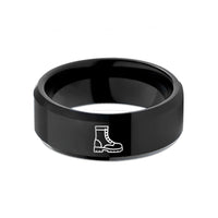 men’s tungsten wedding band – black tungsten combat boots wedding band