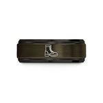 men’s tungsten wedding band – gunmetal & black tungsten combat boots wedding band
