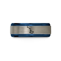 special present for wife – blue & grey tungsten dipper constellation wedding band