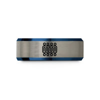unique present for spouse – blue & silver tungsten phospholipid bilayer icon wedding band