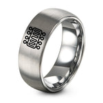 First Wedding Gift Anniversary – grey tungsten phospholipid bilayer icon ring