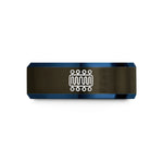 tungsten wedding bands unisex – gunmetal & blue tungsten phospholipid bilayer icon wedding band