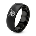 First Wedding Gift Anniversary – black tungsten piano wreath ring