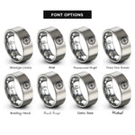 font options for inside engraving on silver fish border rings