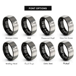 font options for inside engraving on black & gray fish hook rings
