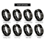 font options for inside engraving on black & grey fish hook rings