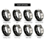 font options for inside engraving on black & gray fish hook rings
